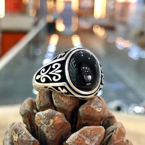 Sterling Silver Ring With Stone 925 For Men For Women Black Onyx Gemstone Gift For Him Mens Rings Handmade - Turkish Jewelry