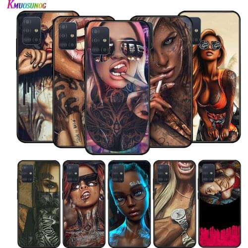 Silicone Soft Cover Fashion Sleeve Tattoo Girl for Huawei P40 P30 P20 Lite E Pro P Smart Z Plus 2019 P10 P9 Lite Phone Case
