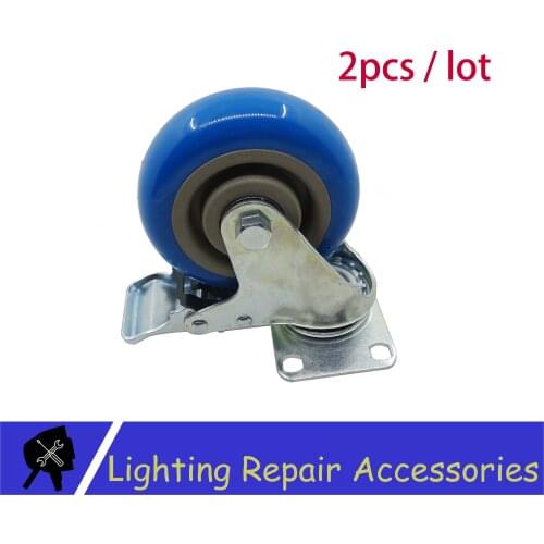 2Pcs/lots Heavy Duty 125mm Rubber Wheel Swivel Castor Trolley Caster Brake Replacement Flight Cases Cabinet Chair Wheels