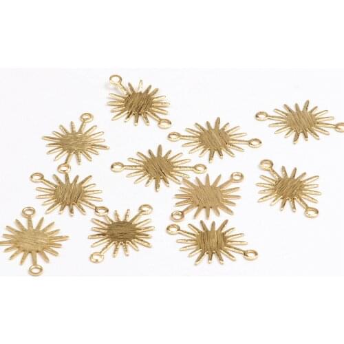 Brass Textured Charms,Earring Findings,Sun Shape Pendant,Fit For DIY Necklace,Jewelry Pendant,18mmx13.5mm-RB1305