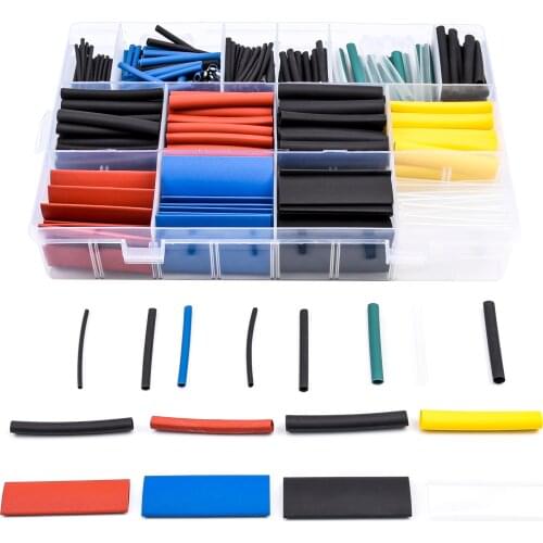 580pcs 2:1 Wrap Wire Cable Insulated Polyolefin Heat Shrink Tube Ratio Tubing Insulation Shrinkable Tubes