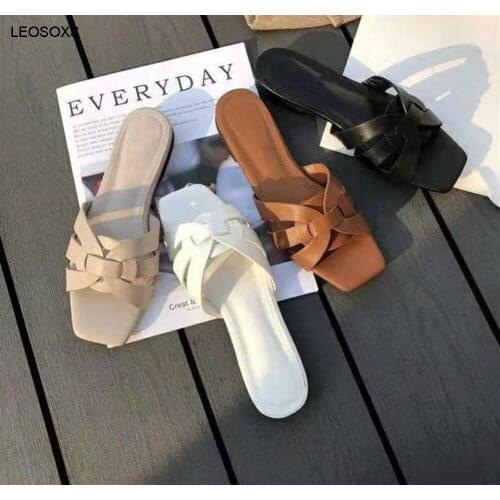 Womens Summer Shoes Large Size Shoes Low Heel 2021 Summer New Womens Shoes Flat Beach Slippers Women