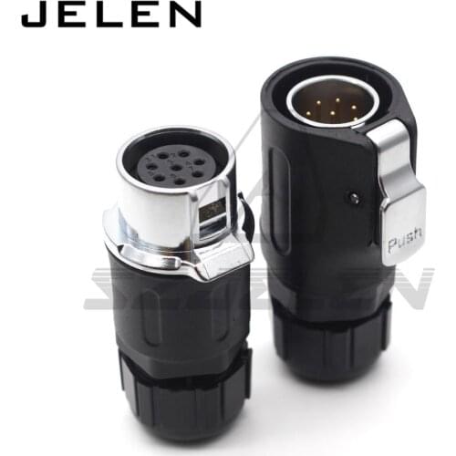 XHE20 M20 Plastic 8Pin 5A IP67 Waterproof Electrical Welding Male Female Plug Socket Connector