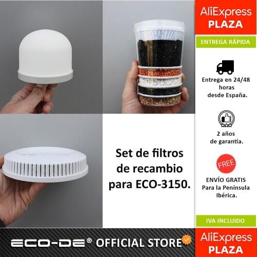 ECO-DE replacement for Aqua Filter Tower -Pack of 3 filters (ceramic Filter and mineral filters)