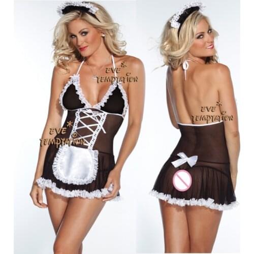 Women sexy lingerie Sleepwear lace Babydoll Temptation Uniform temptation Catsuit maid intimates underwear cosplay lovedoll W008