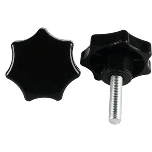 1PCS M10 Thumb Screws of 7 Angle Star Type 60# Black Plastic Plum Bakelite Hand Tighten Screws Clamping Knob Manual Handle Screw
