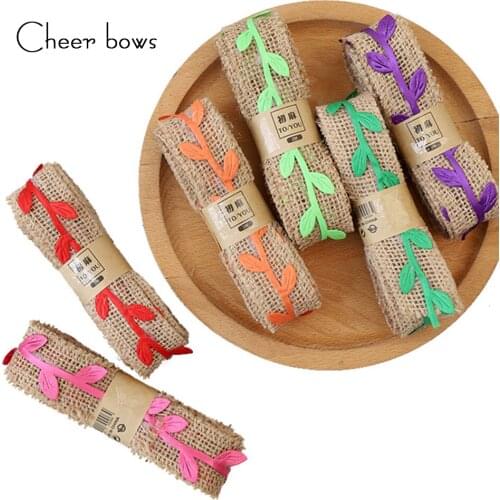 2yards/roll 30mm Jute Burlap Ribbon Hemp Leaves Decor Tape for DIY Wedding Party Crafts Material Gift Decorative Accessories