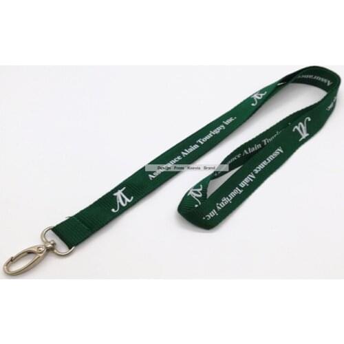 20MM Width Hot Company Logo Silk Screen Print Nylon Lanyard Black Oval Hook Neck Lanyards 500pcs/lot