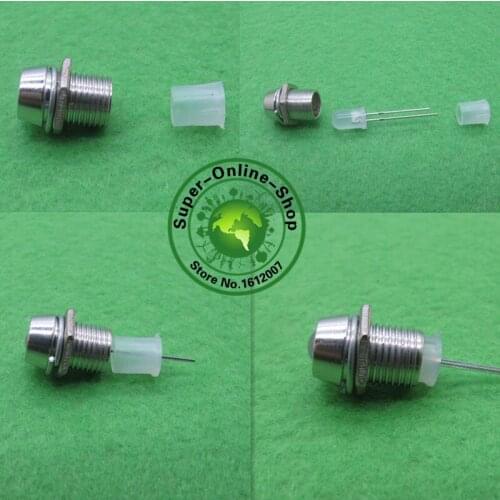 50 pcs 5mm Chrome Metal LED Holder Bezel Clip Mount Panel Display Holders For 5mm LEDs White Red Blue Green Yellow RGB Diodes