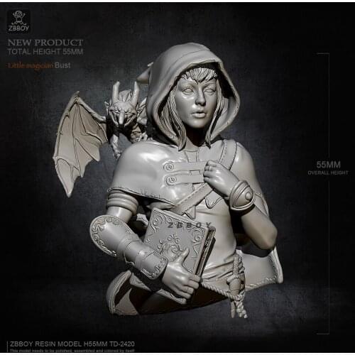 55mm Resin bust kits beauty model self-assembled TD-2420