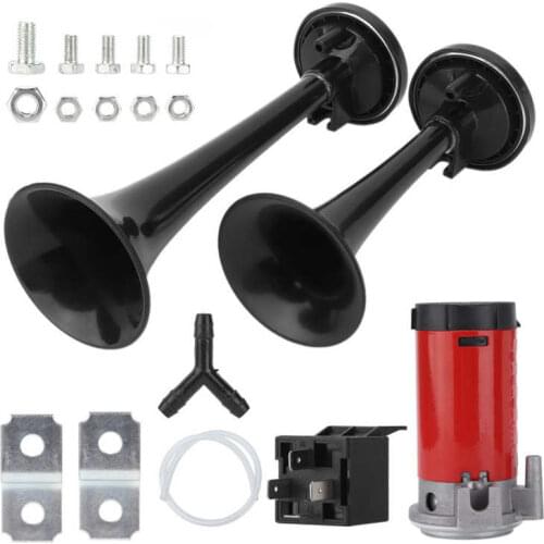 Motorcycle Horns motorcycle Accessories Car Dual Trumpet DC 12V 130dB Black Replacement for RVs Vans Tractors Motorcycles UTV