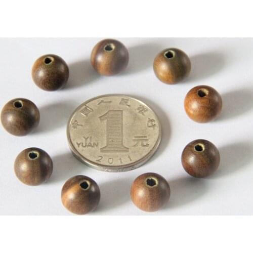 10pcs/lot Sandalwood Beads Round Spacer beads for Making Mala Necklace 10mm/12mm Natural Wooden Loose Beads DIY Jewelry Findings