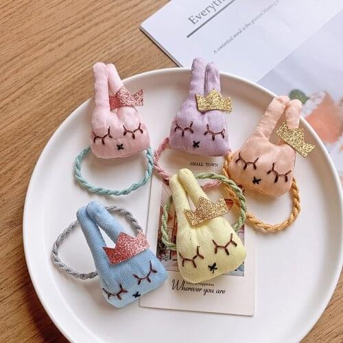 Rabbit Animal Children Sweet Cartoon Elastic Hair Band Girl Hair Tie Rope Scrunchies Hair Accessories Headwear