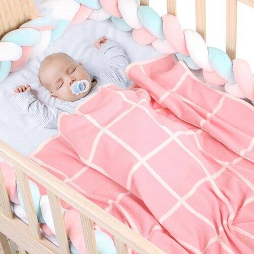 Baby Spring Autumn Blanket Newborn Wrap Blanket Knitted Plaid Blanket Stroller Sleep Cover Kids Air Conditioning Quilt Nap Quilt