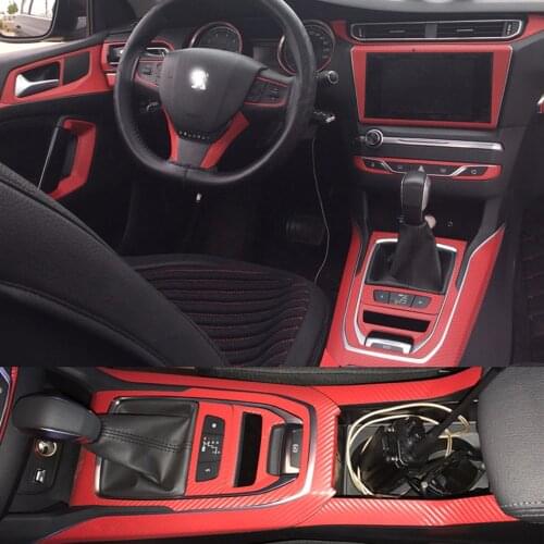 For Peugeot 408 2014-2018 Interior Central Control Panel Door Handle 3D/5D Carbon Fiber Stickers Decals Car styling Accessorie