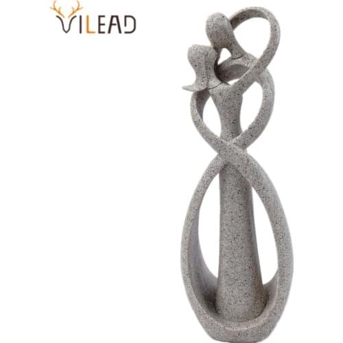 VILEAD 23cm 30cm Sandstone Kissing Lover Figurine Anniversary Gift Wedding Decoration Creative Home Decoration Accessories Craft