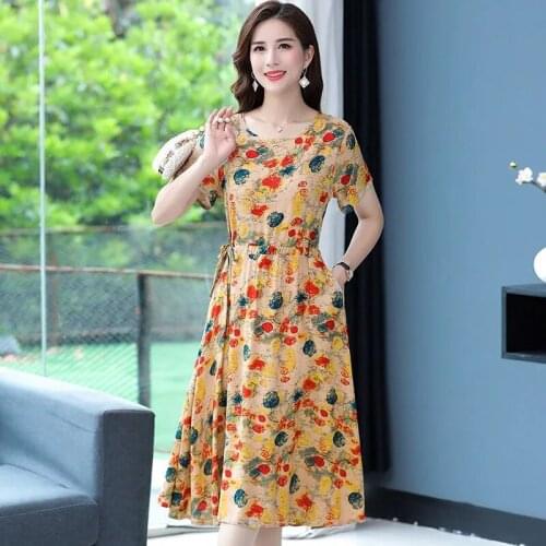 Artistic style retro style decor V-neck elastic waist A-line dress maxi dresses for women french dress elegant Straight