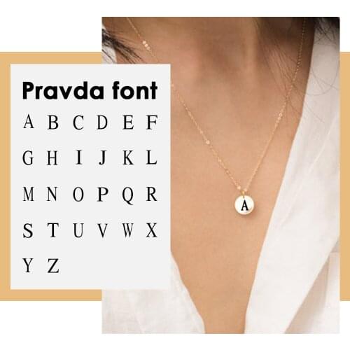 JUJIE Fashion Jewelry Roman Font 26 Alphabet Pendant Necklace For Women 316L Stainless Steel Necklace Letter Custom