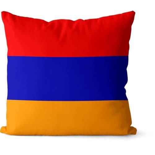 Flag of Armenia pattern square pillowcase pure cotton linen pillowcase party home decoration sofa cushion cover 45x45cm 40x40