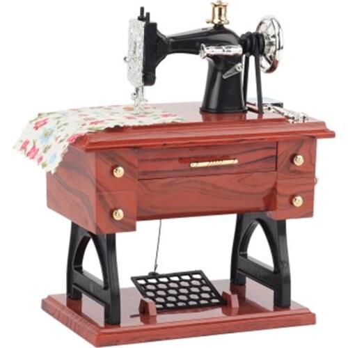 Music Box Sewing Machine Music Box European Crafts Retro Sewing Clockwork Home Crafts Decoration Creative Birthday Gift