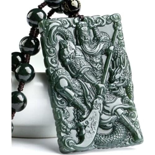 Natural Womens Hand-carved Jade Pendant Fashion Accessories Charm Jewelry Men and Women Necklace Sweater Chain