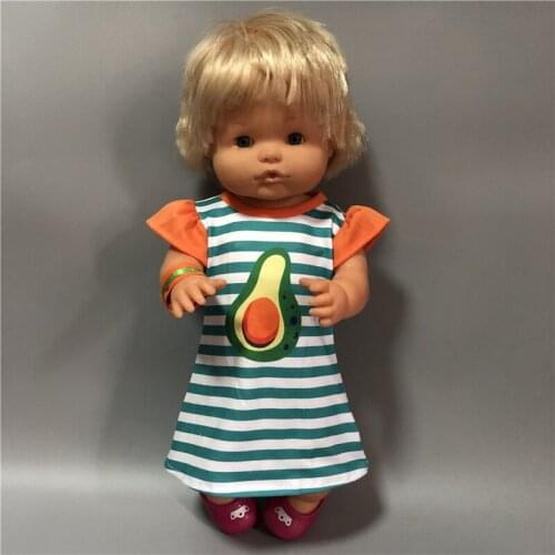 New Pattern GreenStripe Avocado Straight Skirt Fit 42cm Nenuco Doll Nenuco y su Hermanita And 43cm Baby Doll Clothes Accessories
