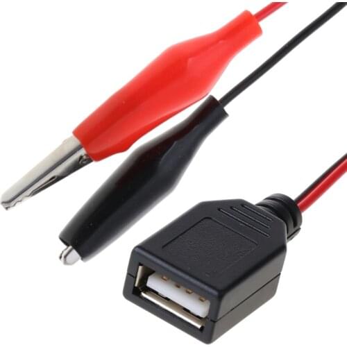 2021 New Copper Alligator Clips with Wire Female USB Connector Test Leads Crocodile Clamp