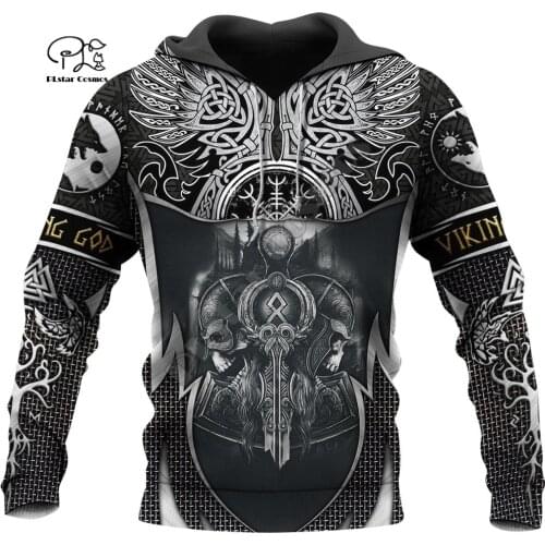 PLstar Cosmos Viking Warrior Tattoo Armor New Fashion Tracksuit Funny 3DPrint Pullover Unisex Zip/Hoodies/Sweatshirts/Jacket S14