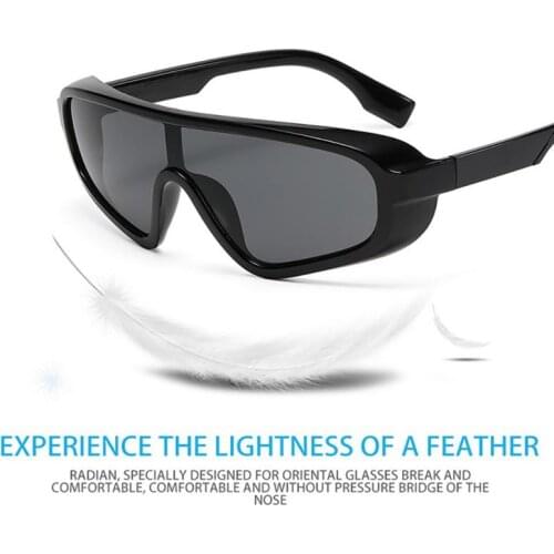 New Fashion Sunglasses Trend Big Frame One-piece Lens Personality Frameless Eyeglasses Street Photography Eyewear Outdoor Sport