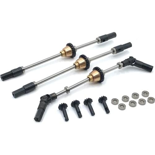 Upgrade modification front/middle/rear axle metal differential assembly for WPL Henglong six-wheel drive military card