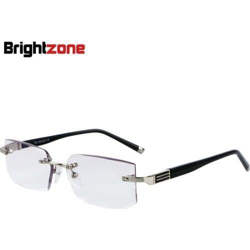 Rimless Reading Glasses Resin Lens Men Black Comfortable Ultra Light Eyewear for Reader +1.0 +1.5 +2.0 +2.5 +3.0 +3.5 +4.0