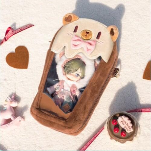 Original Bow Plush Bear Cross Body Bags For Women OB11 BJD Doll Storage Bag Transparent Shouder Bag Totes Pruse Wallet