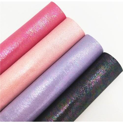Iridescent Faux Synthetic Leather Fabric Sheets Soft handfelling Fabric For DIY Bows 21X29CM R207