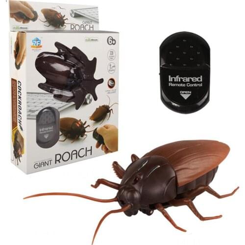 Remote Control Realistic Fake Cockroach RC Prank Toys Animal Toy Kit for Kids Adults Smart Cockroach Spide Halloween Toy