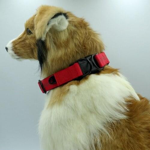 Adjustable Pet Dog Collar Reflective Nylon Dog Collar for Large And Medium Dog Outdoor Walking Dog Night Safety Collars