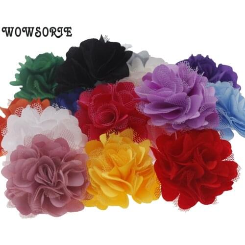 5cm Mesh Flowers baby DIY Hair Accessory Wedding Decoration Hair Flower without headband Photography Prop Accessories 15pcs/lot