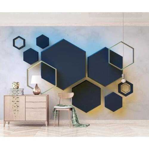 Hexagon Wallpaper Wall Mural Geometric Mosaic Wallpaper for Apartment Renovation 3D Wall Paper Silk Cloth Canvas Contact Paper