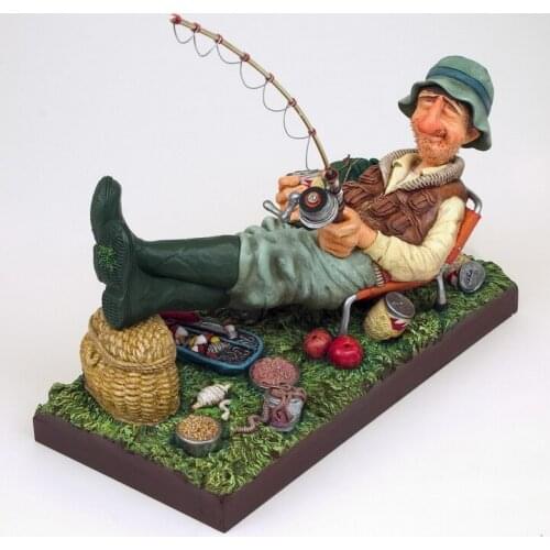 French humor artist fishing character birthday gift home desktop decoration genuine selling Statue Privileges Figure sculpture
