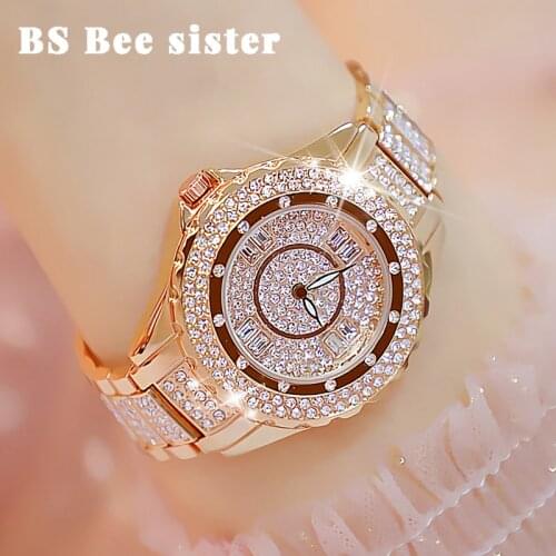 Crystal Women Watches designer brand luxury Diamond Rose Gold Woman Watch stylish Elegant ladies Wrist Watch Montre Femme 2019