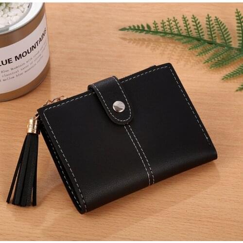 Women Girl Mini Tassel Short Wallet Coin Purse Credit Card Holder Organizer Pocket Classic Solid Purses New Fashion Wallets
