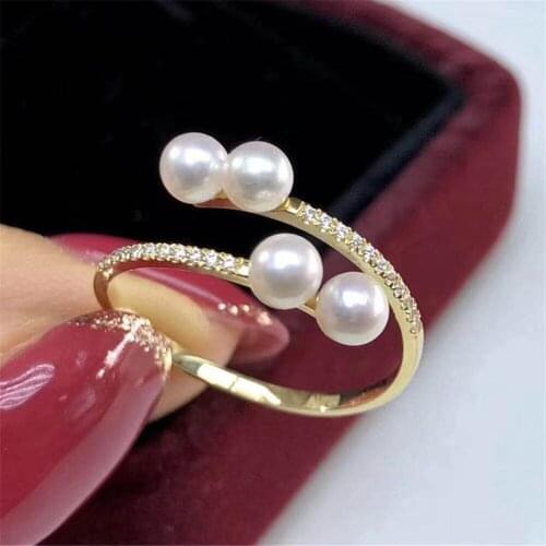 Wholesale Classic 925 Silver Ring Accessories Settings Adjustable Blank Pearl Ring Setting Base For Women Diy Jewelry Making