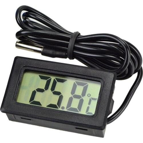 1pc Mini Aquarium Fish Tank Water Digital LCD Temperature Sensor Meter Thermometer Waterproof Probe Gauge Fridge Thermometers