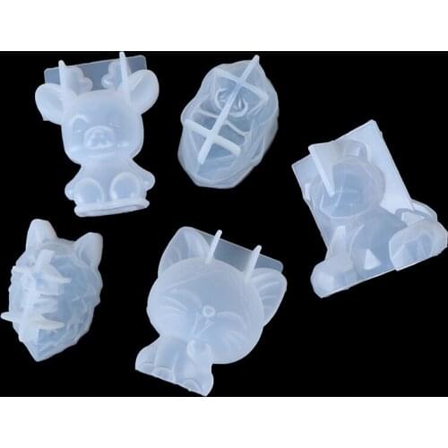 3D silicone mold diy geometry stereo bear deer cat tiger orangutan mold animal mold decoration ornament mold cake tool