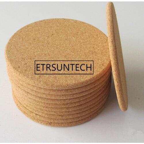 500pcs Classic Round Plain Cork Coasters Heat-insulated Cup Mats 10cm Diameter for Wedding Party Gift