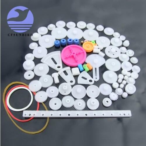 85pcs Plastic Gear Gearbox Toolkit DIY Toy Robot Ship RC Aircraft Car Single Double Gear Technology Model Craft Repair Tools