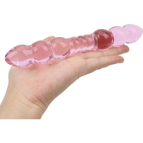 IKOKY Sex Toys for Women Female Masturbation Dual Head Anal Plug Glass Prostate Massage Adult Sex Products