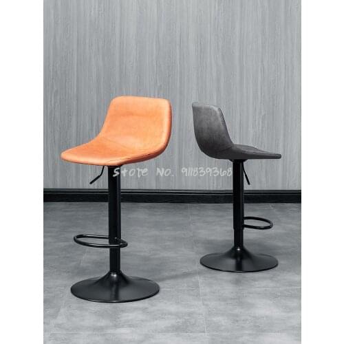 Bar Chair Up And Down Rotation Modern Simple Back Bar Stool Light Luxury Household Fashion Bar Chair Iron High Chair