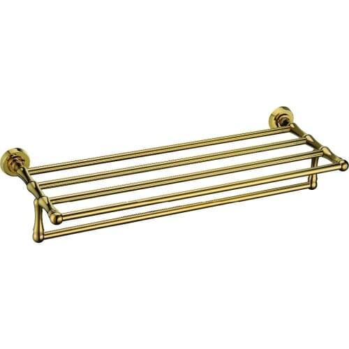 Free ship gold clour bathroom Round base bathtowel racks bathtowel shelf towel holder
