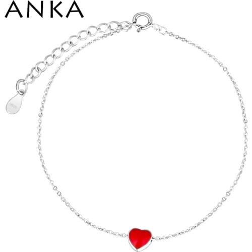 ANKA New Lucite Heart Charm Chain Bracelets & Bangles For Women Fashion Jewelry Gifts #132908