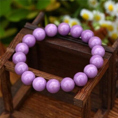 Natural Violet Phosphosiderite Quartz Crystal Bracelet AAAA 12.2-11.2mm